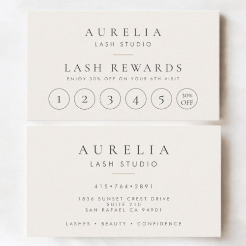 Lash Eyelash Artist Tech Loyalty Card