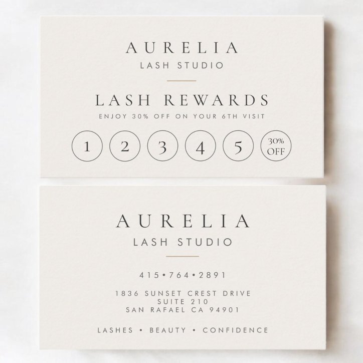 Lash Eyelash Artist Tech Loyalty Card