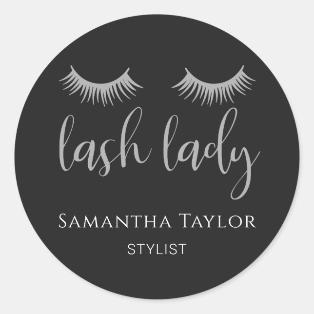 Lash Lady Lashes Stylist Classic Round Sticker (Front)