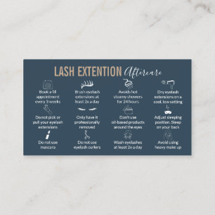 Lash lift aftercare instructions business card