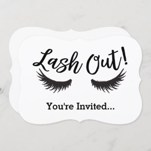 Lash Out Eyelashes Lash Salon Makeup Artist Invitation