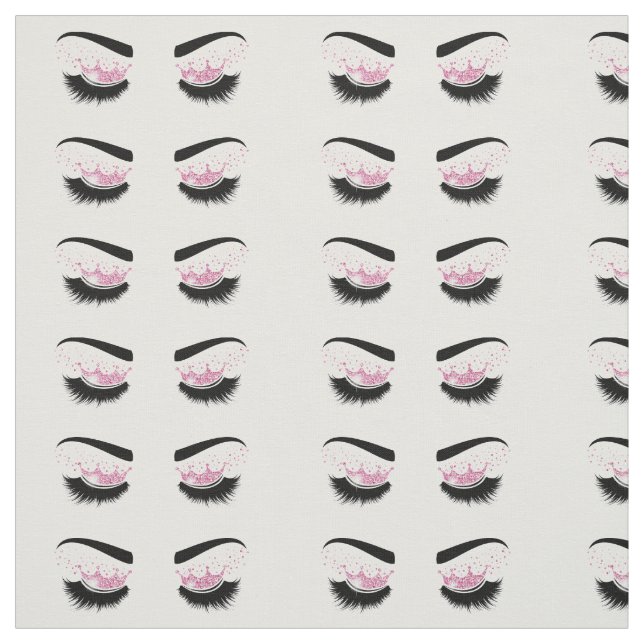 lash queen long lashes with crown eyes makeup art fabric (Swatch)