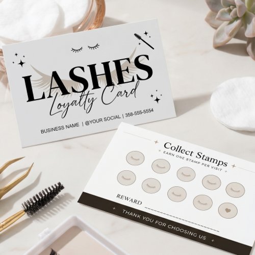 Lash Rewards Black Minimalist Loyalty Card