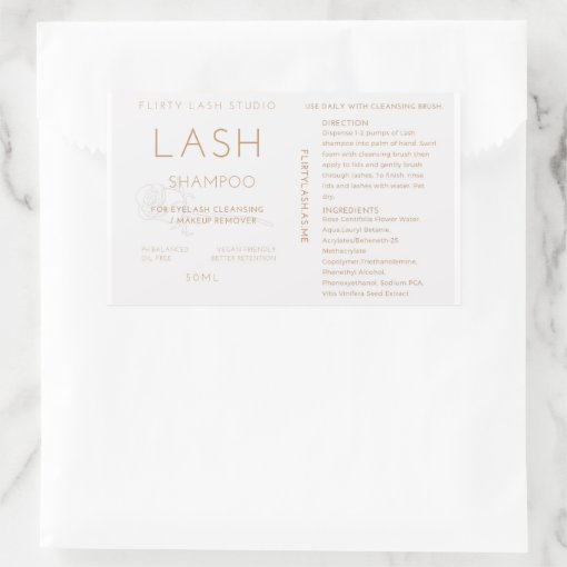 Lash shampoo bottle label Zazzle