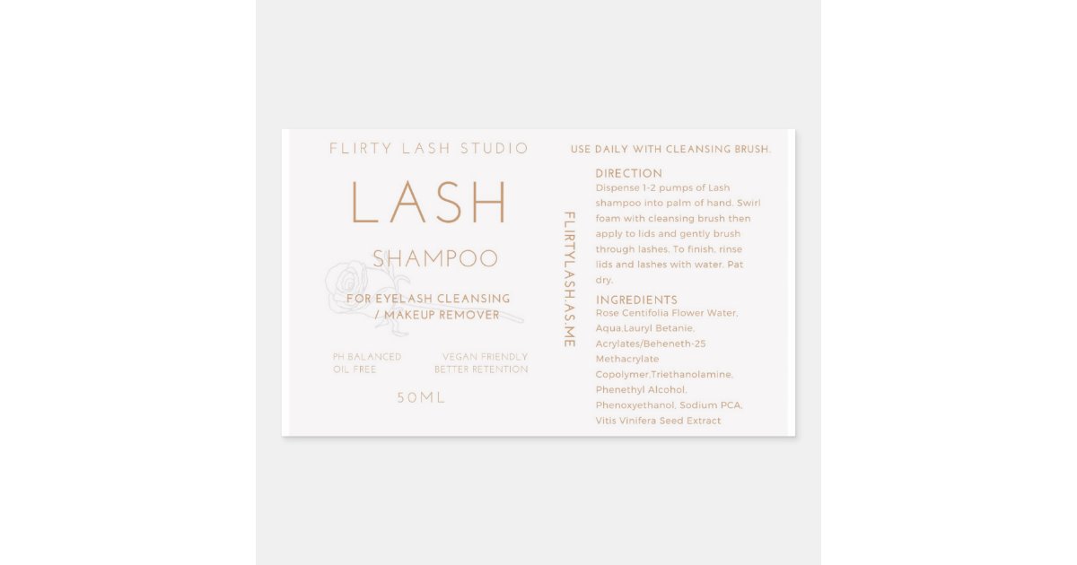 Lash shampoo bottle label Zazzle