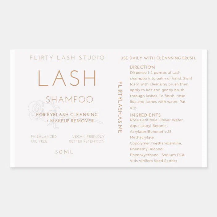 Lash shampoo/ lash cleanser bottle label/sticker template *** Fully editable *** digital download