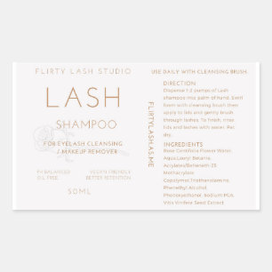 Lash shampoo bottle label