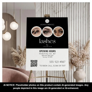 Lash Studio QR Code 3 Photo Collage Salon Display Foam Board