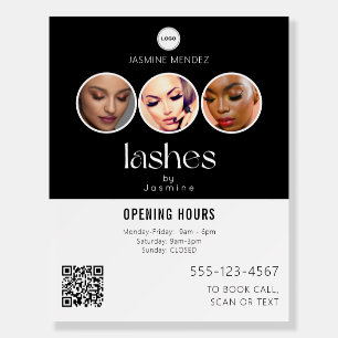 Lash Studio QR Code 3 Photo Collage Salon Display Foam Board