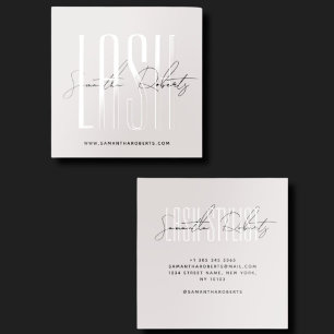 Lash stylist modern typography script pearl pink raised spot UV business card