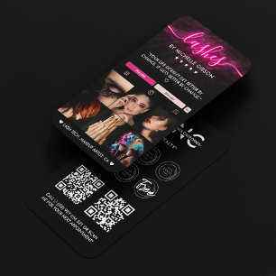 Lash Tech Black Pink Makeup Artist Portfolio Business Card