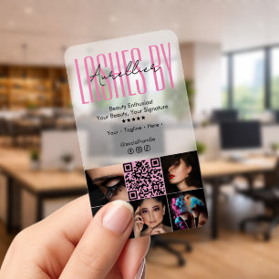 Lash Tech Brows Makeup Artist Transparent QR Clear Business Cards