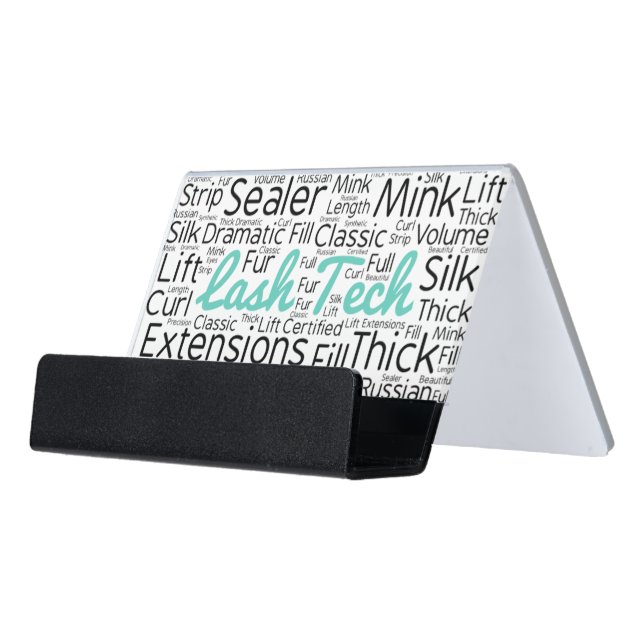 Lash tech desk business card holder (Angled Front)