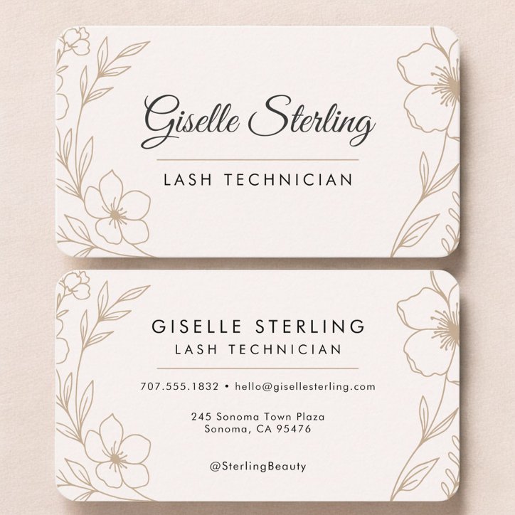 Lash Tech Floral Business Card