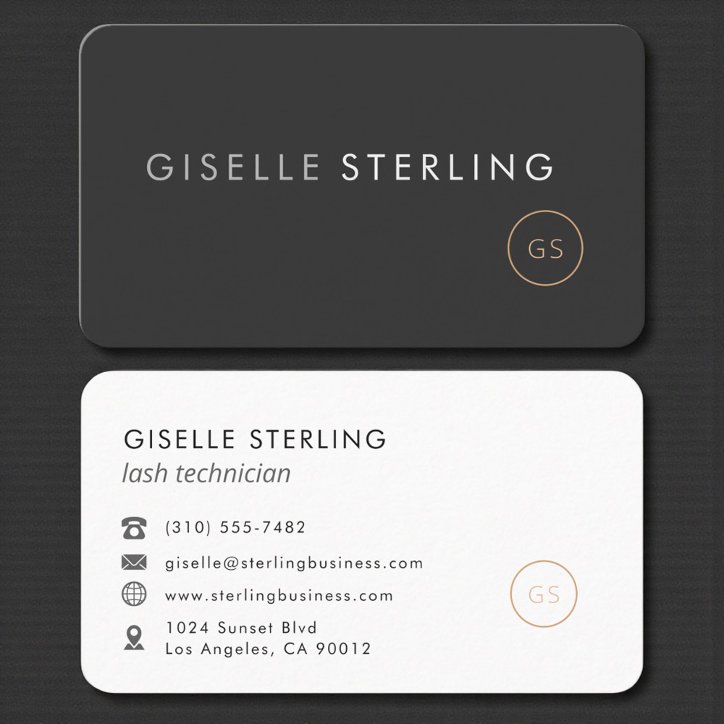 Lash Technician Black Professional Business Card