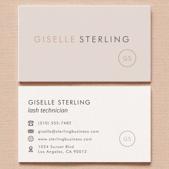 Lash Technician Blush Pink Minimalist Luxury  Business Card (Creator Uploaded)