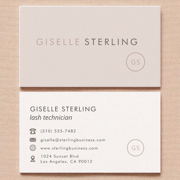 Lash Technician Blush Pink Minimalist Luxury Business Card