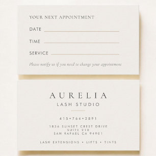 Lash Technician Eyelash Salon Appointment Card