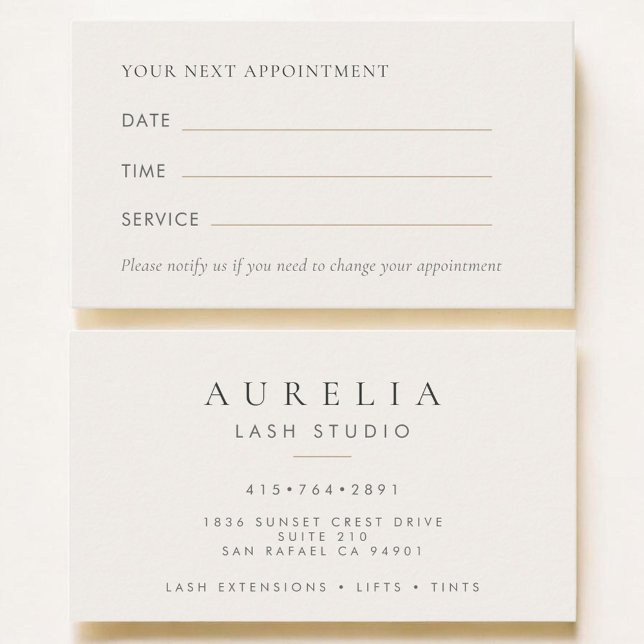 Lash Technician Eyelash Salon Appointment Card (Creator Uploaded)