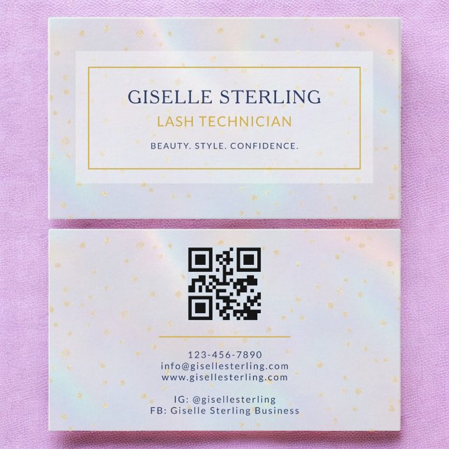 Lash Technician Holographic Business Card (Creator Uploaded)