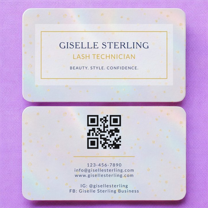 Lash Technician Holographic QR Code Business Card