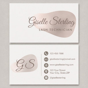 Lash Technician Rose Gold Foil Blush Beauty Business Card