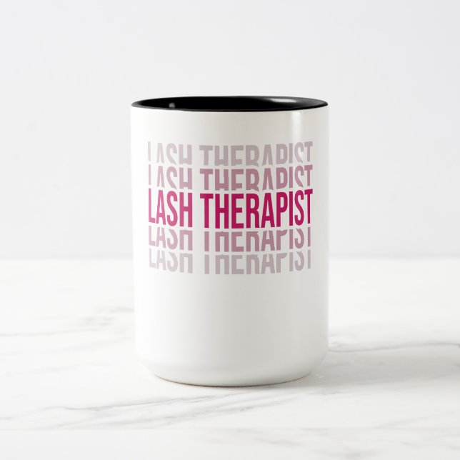 Lash Therapist Lash Artist Lash Tech Las Two-Tone Coffee Mug (Center)