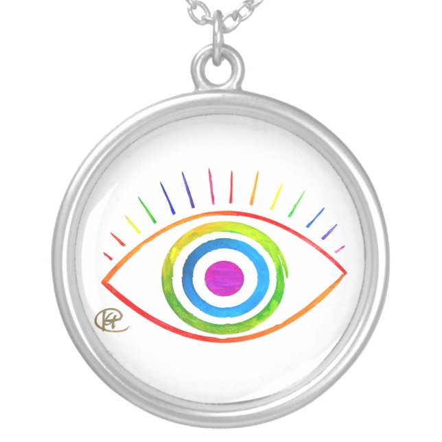 Lashed Evil Eye Necklace  (Front)