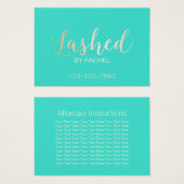 Lashed Makeup Artist Aftercare Instructions (Front & Back)