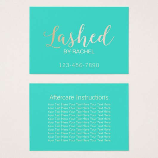 Lashed Makeup Artist Aftercare Instructions (Front & Back)