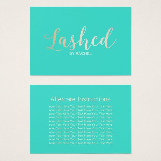 Lashed Makeup Artist Aftercare Instructions (Front & Back)