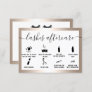 Lashes aftercare illustrations gold foil business card