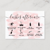 lashes aftercare illustrations pink brushstrokes business card (Front)
