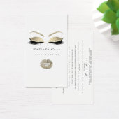 Lashes Aftercare Instruction Black White Gold Lips (Desk)