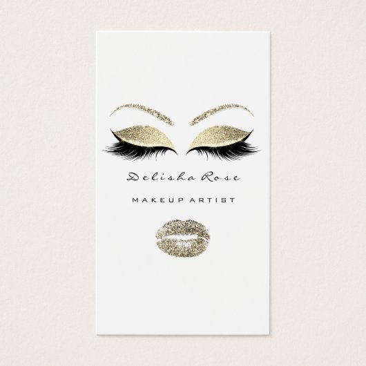 Lashes Aftercare Instruction Black White Gold Lips (Front)