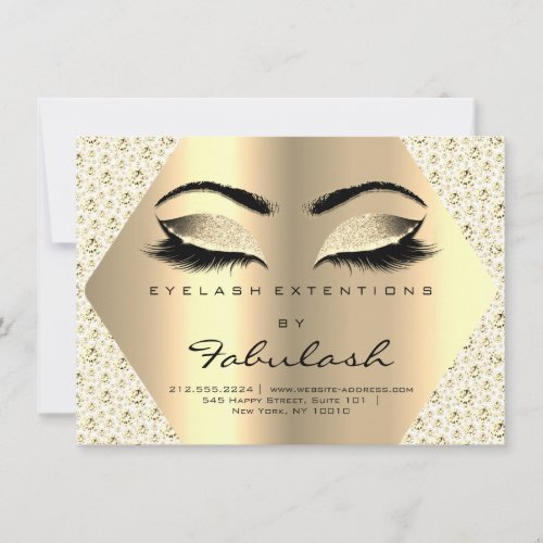 Lashes Aftercare Instruction Gold Diamond White