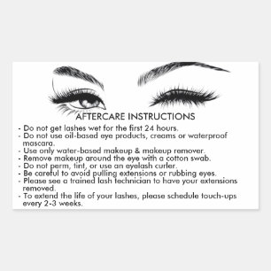 Lashes AFTERCARE INSTRUCTIONS Sticker