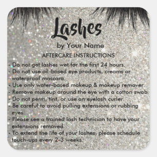 Lashes AFTERCARE INSTRUCTIONS Sticker