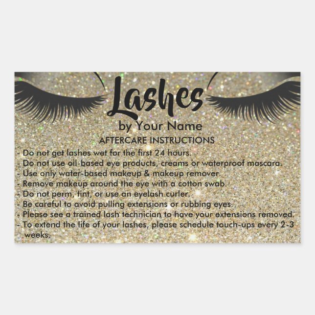 Lashes AFTERCARE INSTRUCTIONS Sticker (Front)