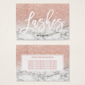 Lashes aftercare typography rose gold marble (Front & Back)