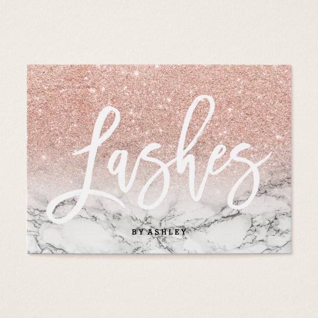Lashes aftercare typography rose gold marble (Front)