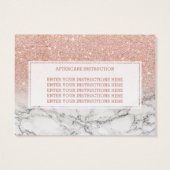 Lashes aftercare typography rose gold marble (Back)