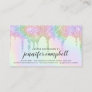 Lashes aftercare unicorn holographic glitter drips business card