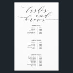 Lashes and Brows Flyer<br><div class="desc">Customize all of the text; title can be moved and colored (or deleted) Customize further to change the background color on the front and back and adjust any or all of the fonts,  even the color,  thickness and location of the divider lines between the list items and prices column.</div>