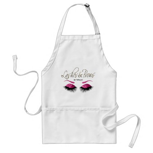 Lashes and Brows _  Pink Adult Apron