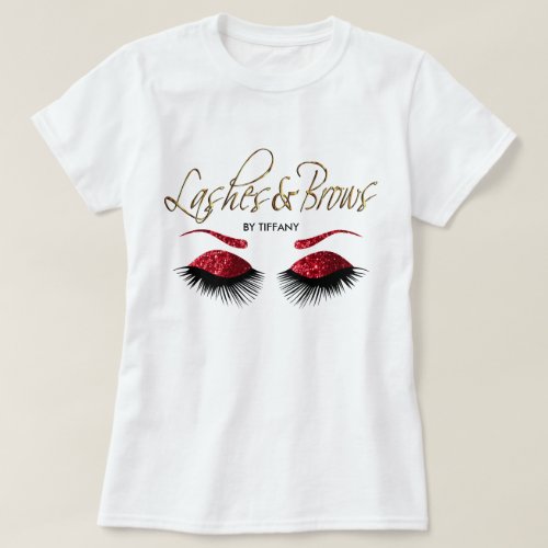 Lashes and Brows _ Red T_Shirt