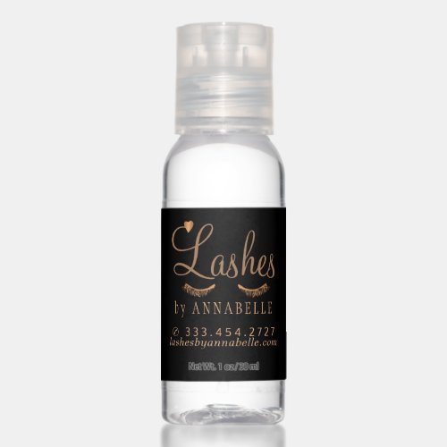 Lashes and brows services copper promotional hand sanitizer