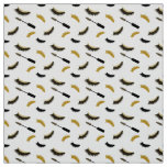 Lashes and mascara with gold glitter pattern fabric