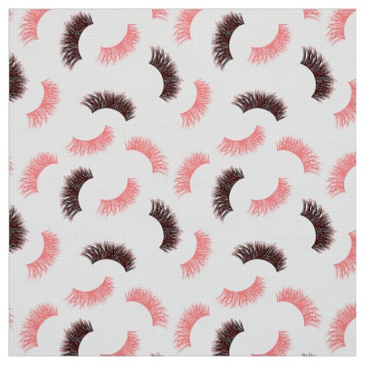 Lashes and mascara with red glitter pattern fabric