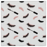 Lashes and mascara with rose gold glitter pattern fabric